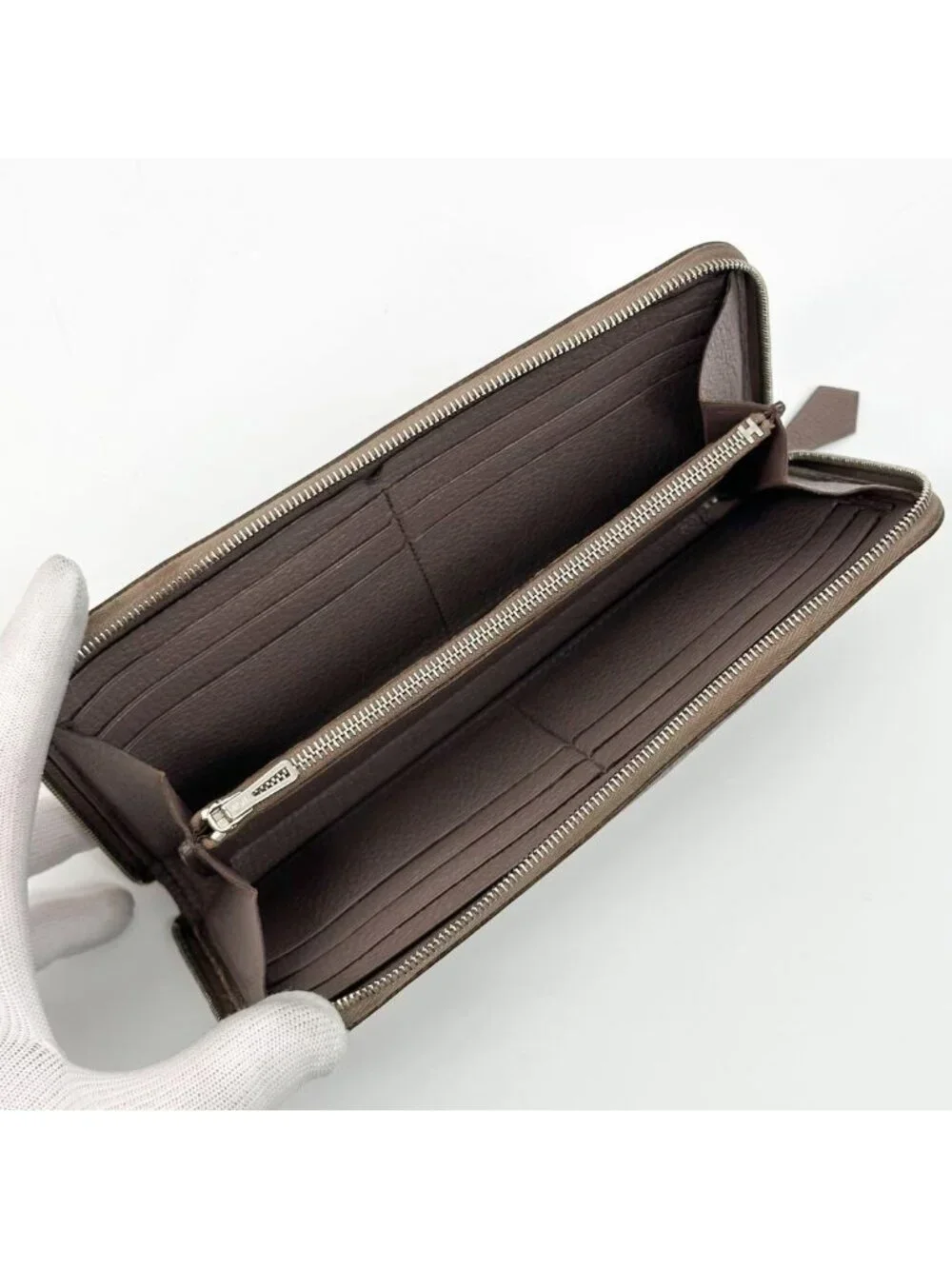 Hermes Azap Long All Leather Zip Around Wallet